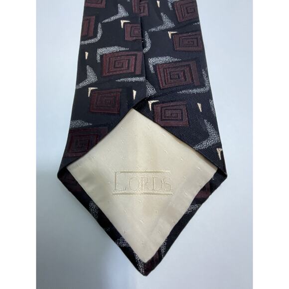 Lords Handmade In Spain Designer Silk Tie Cream Tipping - Picture 6 of 16
